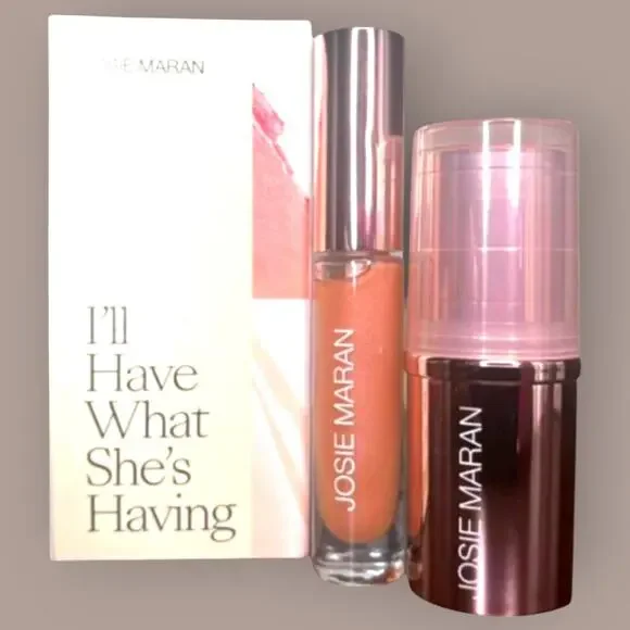 Josie Maran I'll Have What She's Having Argan Lip & Cheek Set NIB Nude Pink - Picture 13 of 14